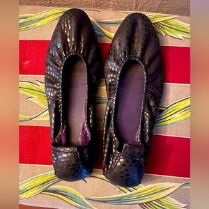 Arche ballet flats. Black snakeskin leather 40